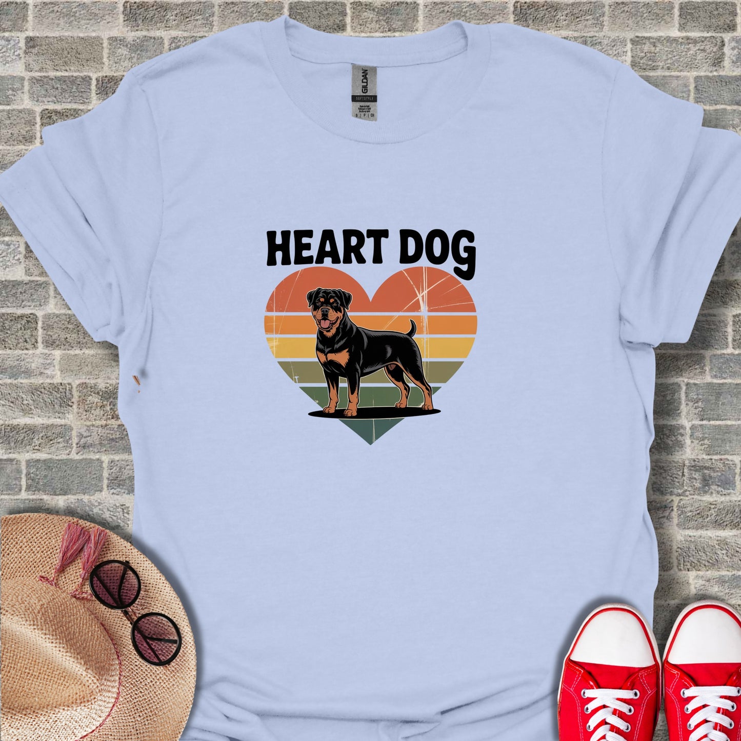 Heart Dog Graphic Tee Shirt for Dog Lovers