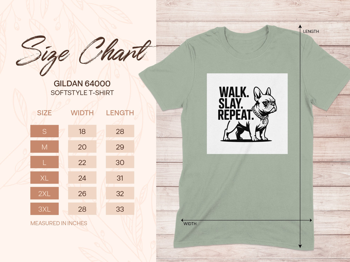 Walk Slay Repeat French Bulldog T-Shirt