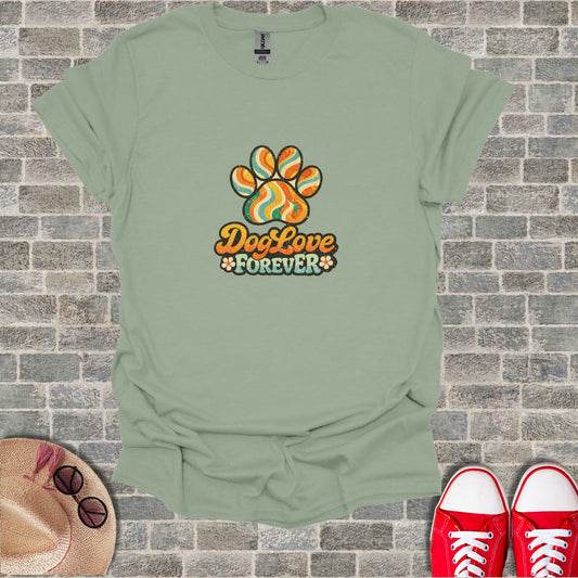 Dog Paw Print Retro Dog Love Forever Graphic product type