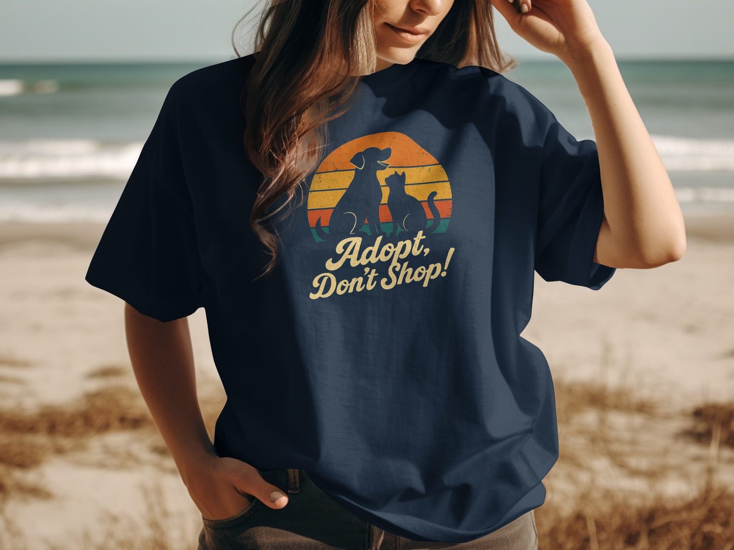Adopt Don't Shop Graphic Unisex Loose Fit T-Shirt product