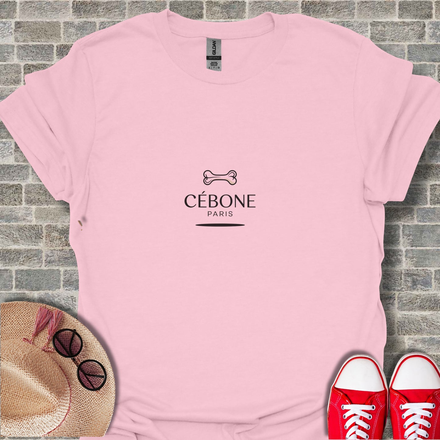 CÉBONE Paris Graphic Tee with Pink Color and Iconic Print