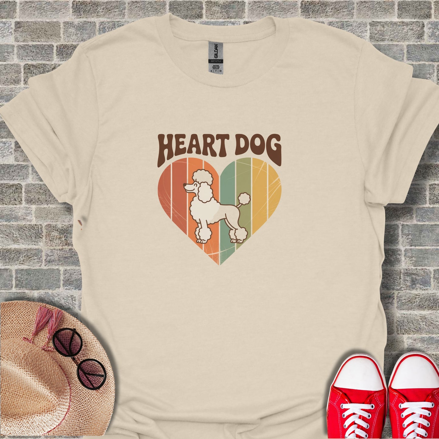 Heart Dog Cute Poodle Graphic T-Shirt