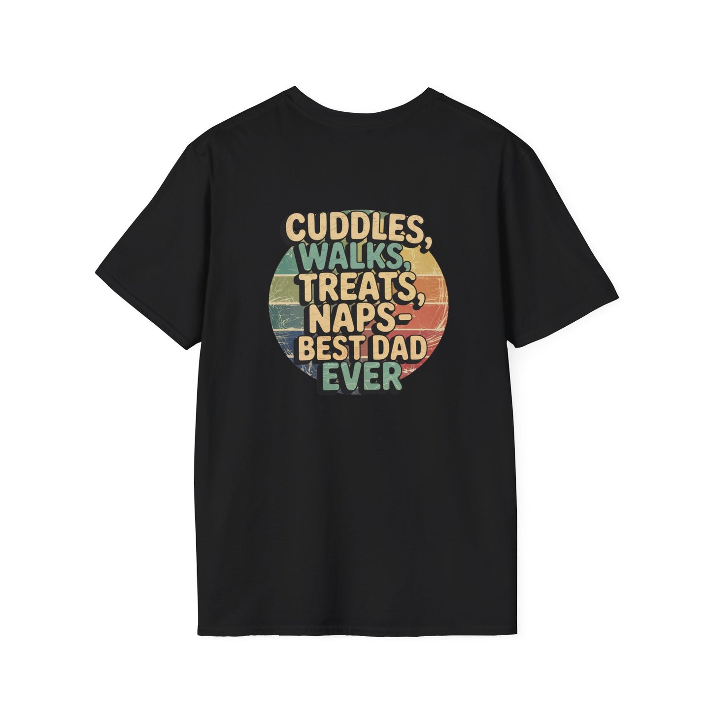 Cuddles & Treats Best Dad Ever T-Shirt, Father's Day Gift, Dog Dad Shirt, Unisex Softstyle Tee, Casual Graphic Top
