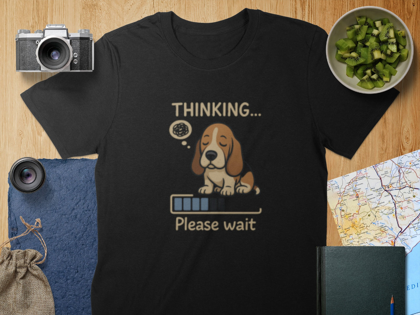 Thinking Please Wait Dog Graphic Tee