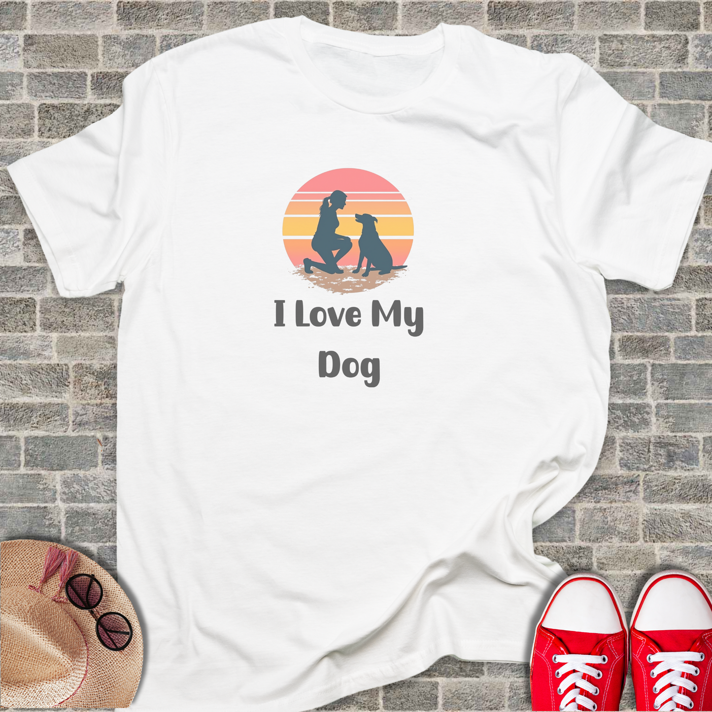 I Love My Dog Silhouette T-Shirt