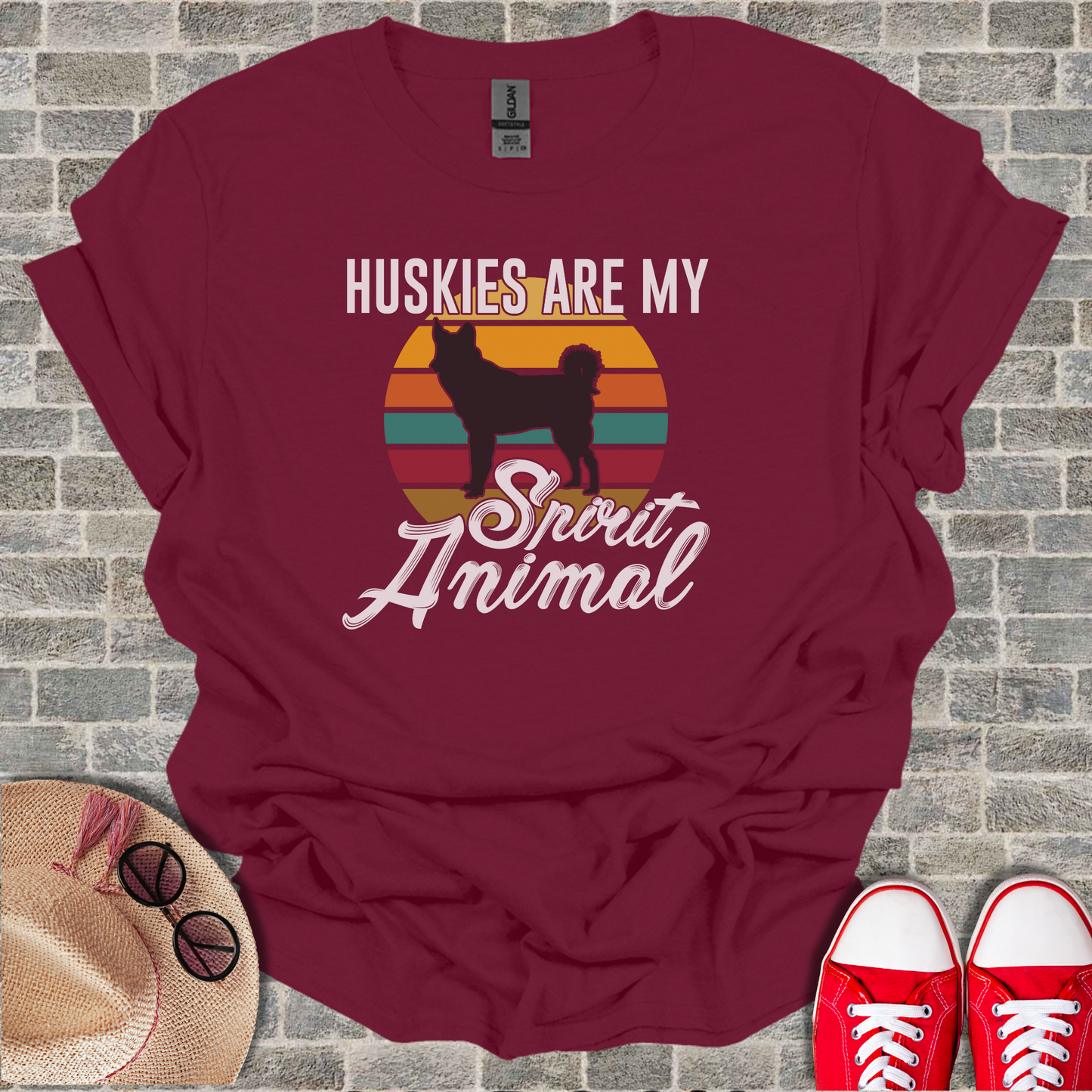 Huskies are my spirit animal Unisex Softstyle T-Shirt