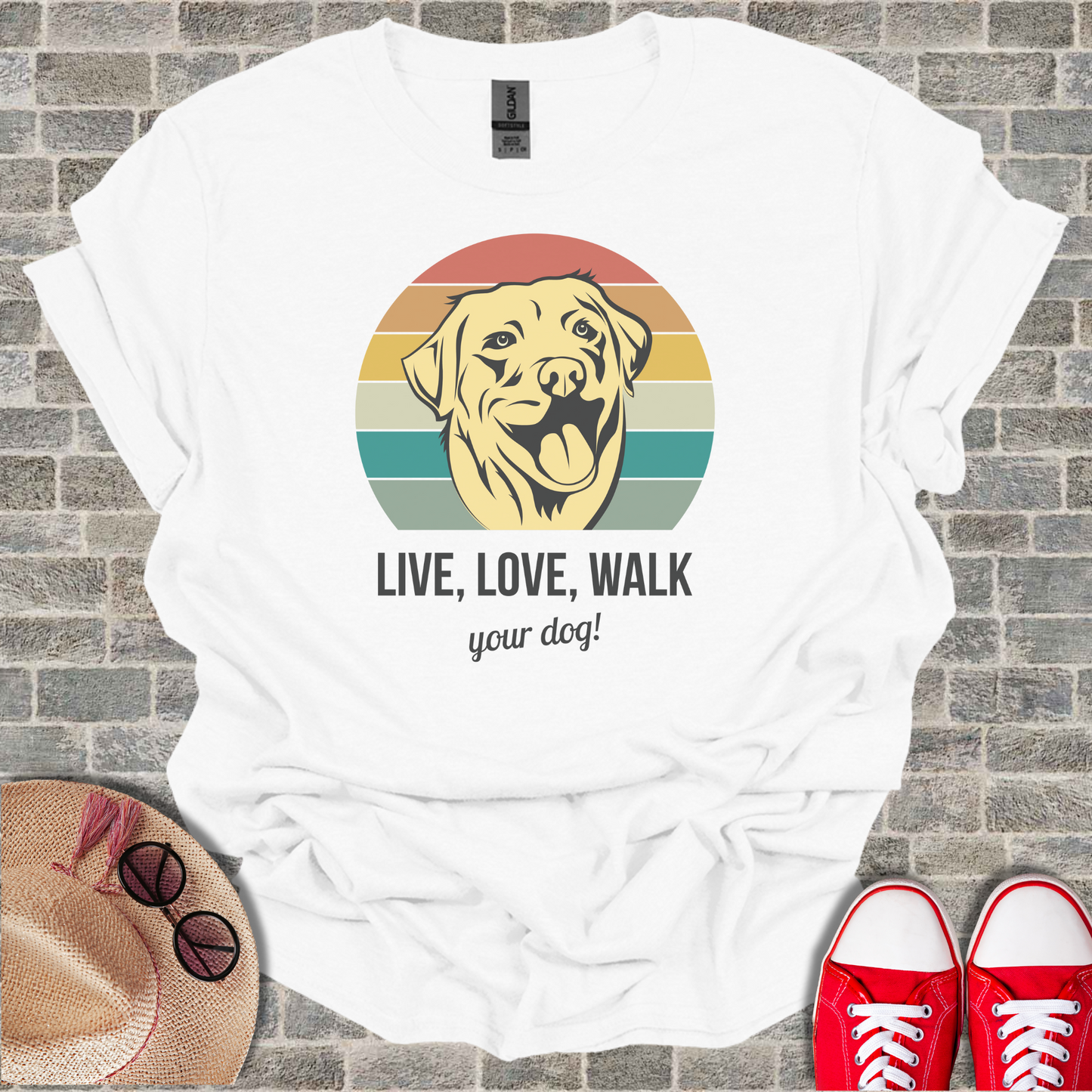 Live Love Walk Your Dog Unisex Softstyle T-Shirt1