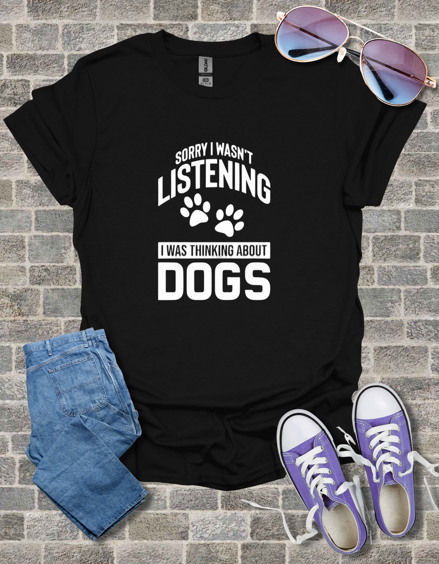 Sorry I Wasn't Listening Graphic Unisex Softstyle T-Shirt