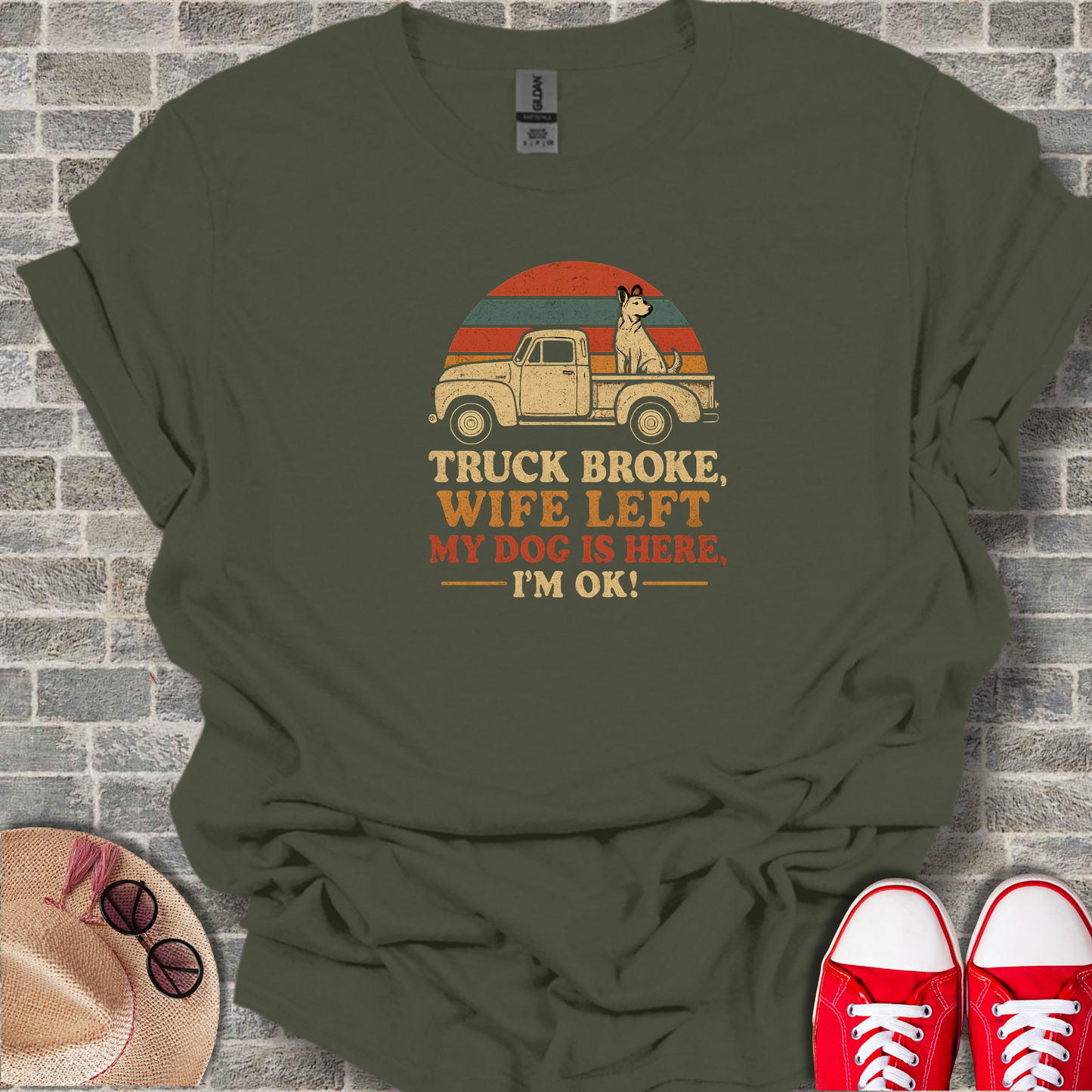 Truck Broke Dog T-Shirt
