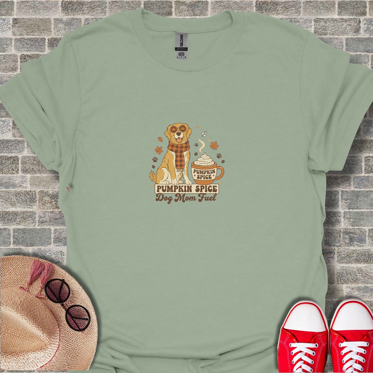 Pumpkin Spice Dog Mom Fuel Funny Graphic Tee