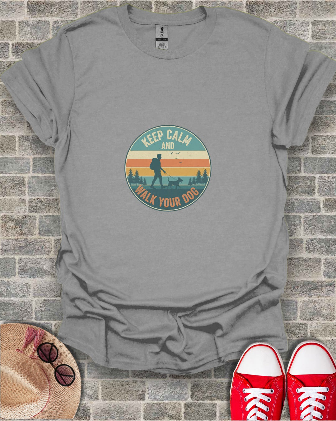 Keep Calm And Walk Your Dog Graphic T-Shirt