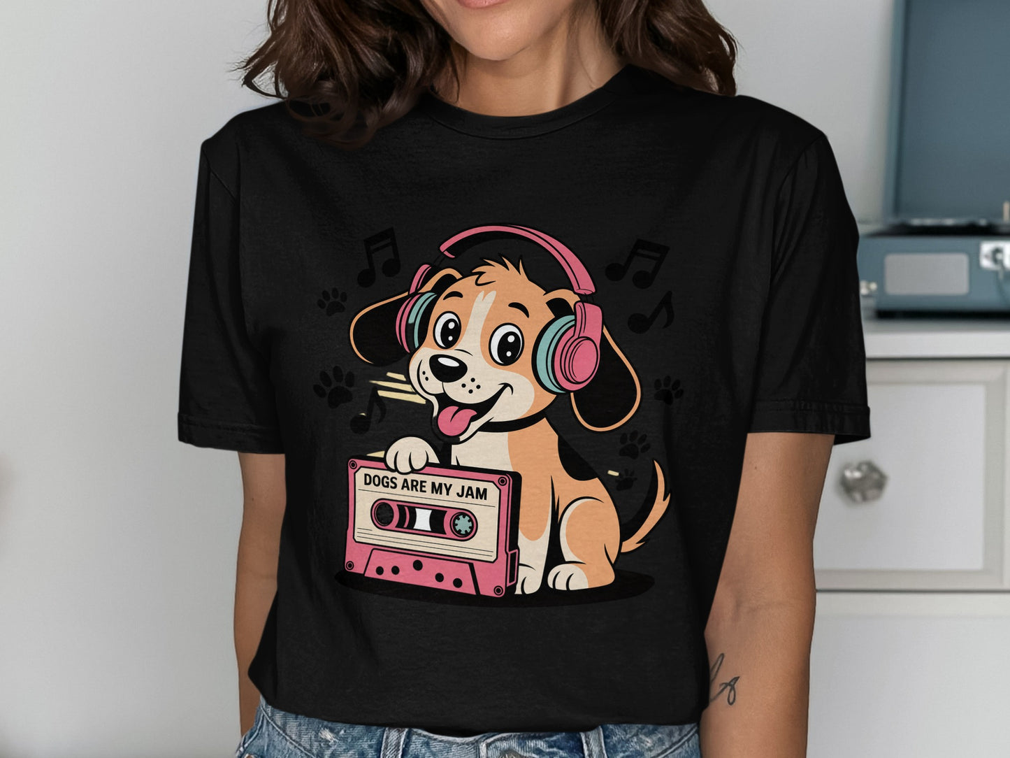 Dogs Are My Jam Cartoon Dog Graphic T-Shirt product type