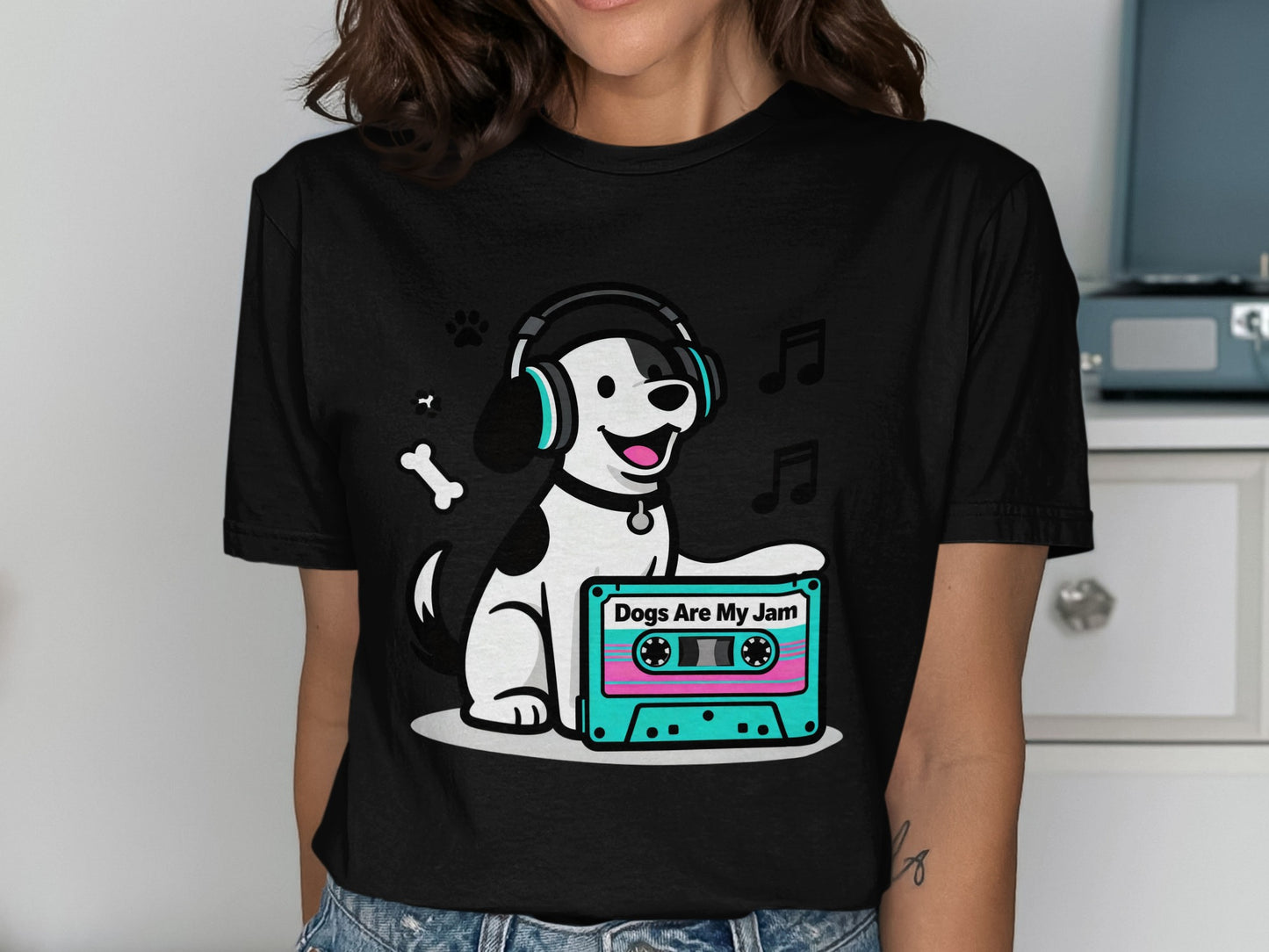 Dogs Are My Jam Headphone Dog Graphic T-shirt product
