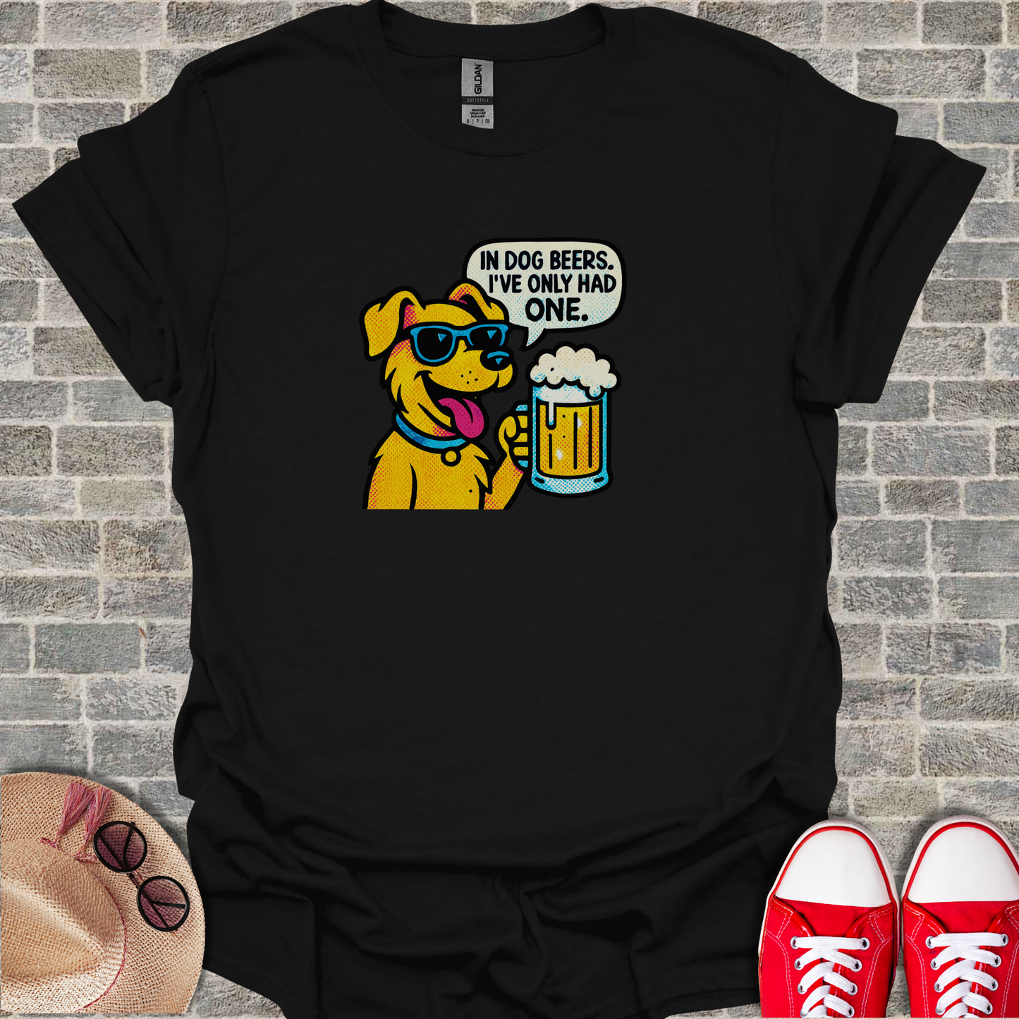 Funny Dog Beer Pun Graphic T-Shirt