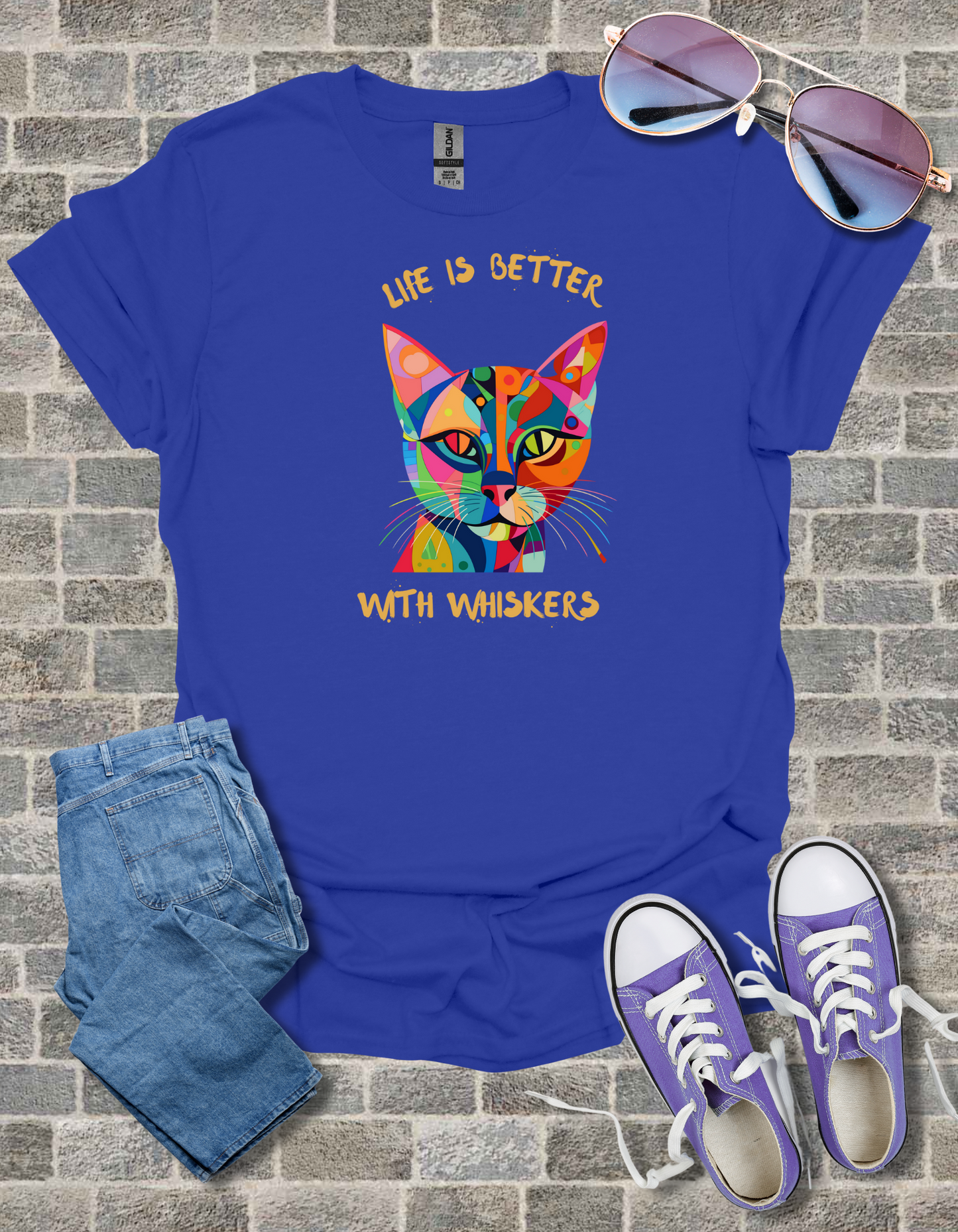 Life is Better with Whiskers T-Shirt