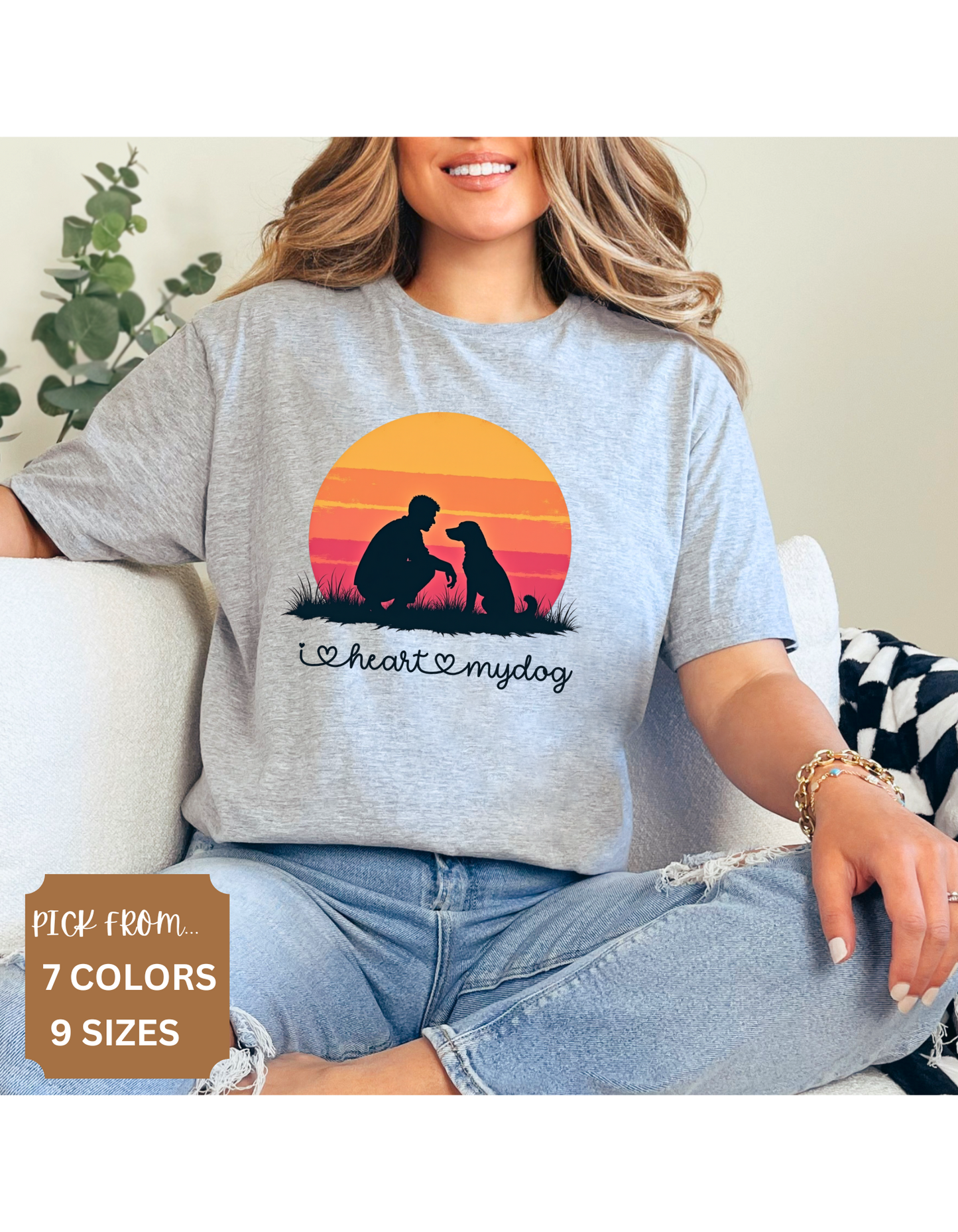 'I Heart My Dog' Phrase, Vintage Dog Lover T-Shirt