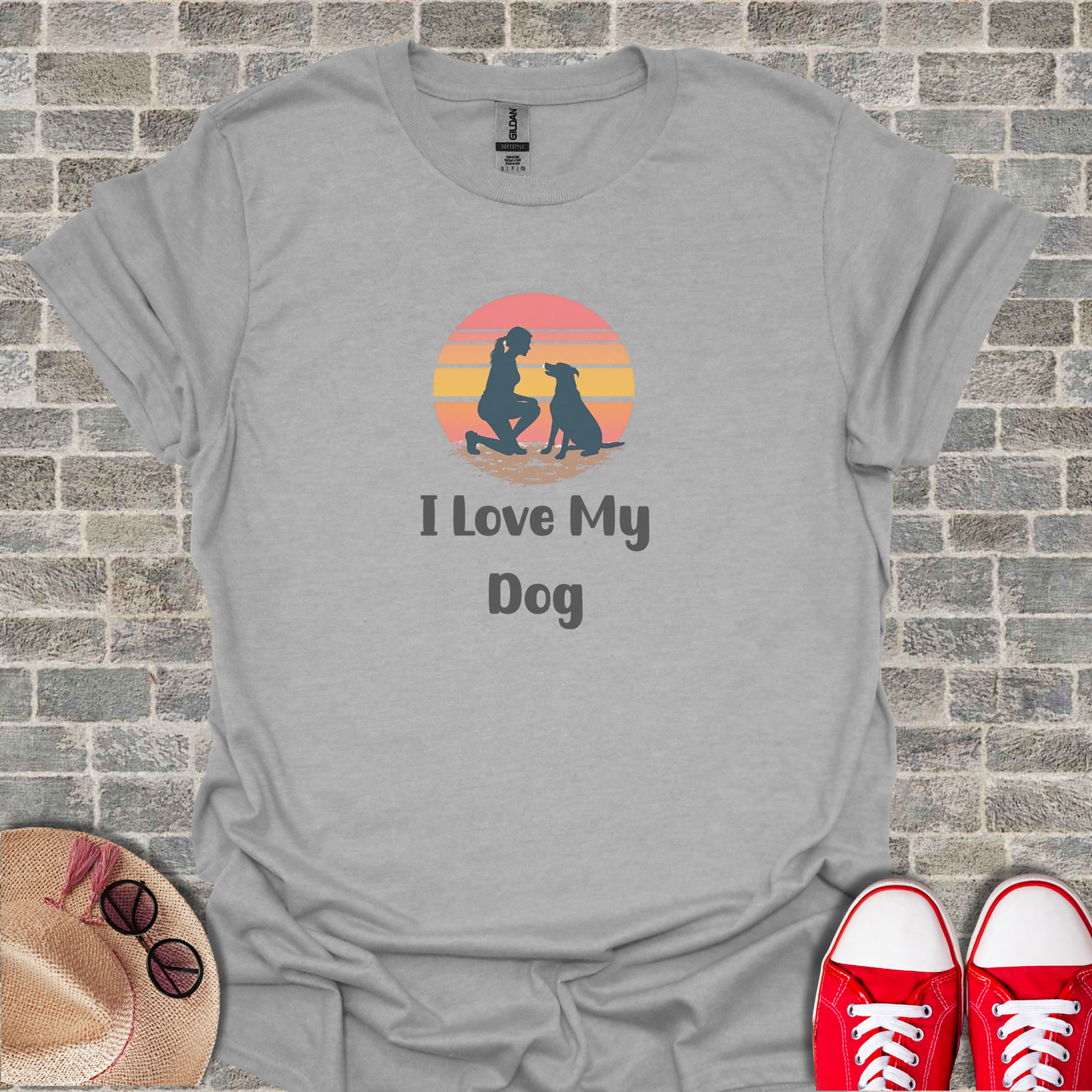 I Love My Dog Silhouette T-Shirt
