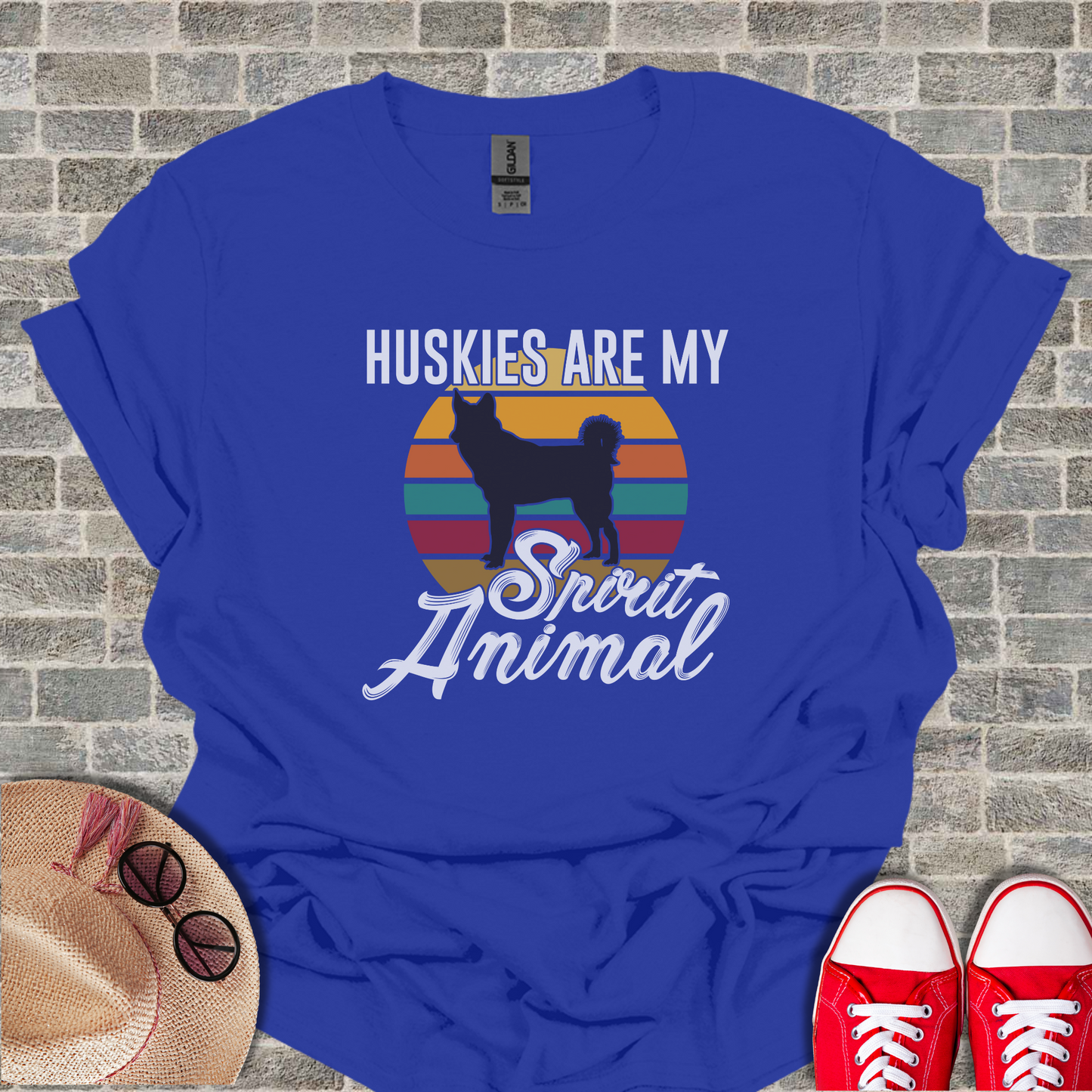 Huskies are my spirit animal Unisex Softstyle T-Shirt