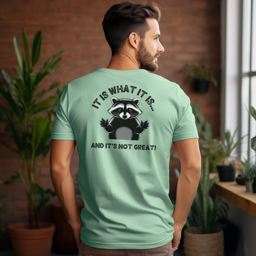Funny Raccoon T-Shirt - "It Is What It Is" Unisex Softstyle Tee