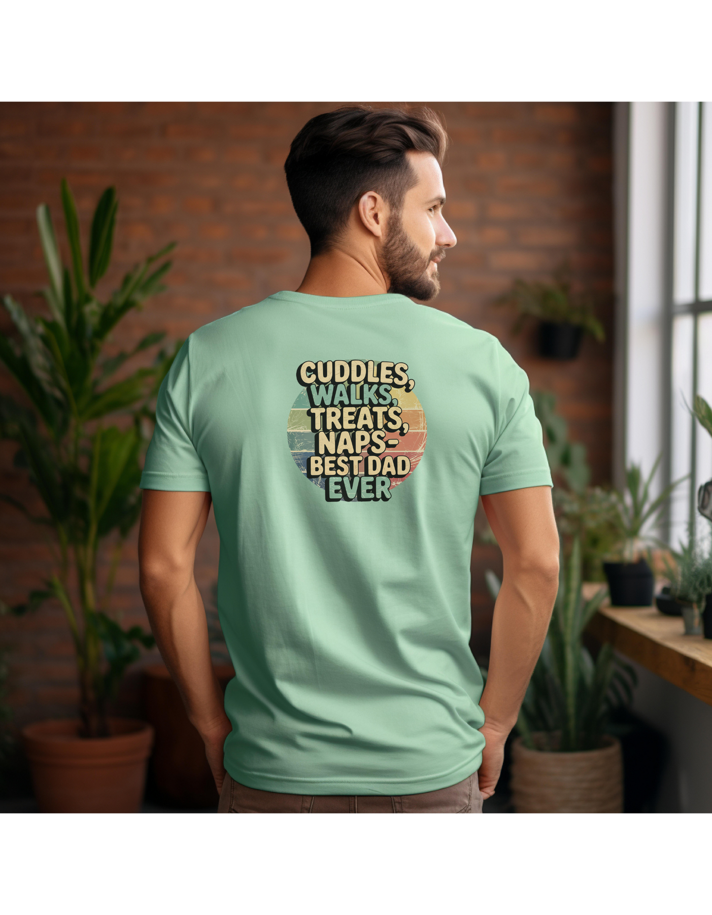 Cuddles & Treats Best Dad Ever T-Shirt, Father's Day Gift, Dog Dad Shirt, Unisex Softstyle Tee, Casual Graphic Top