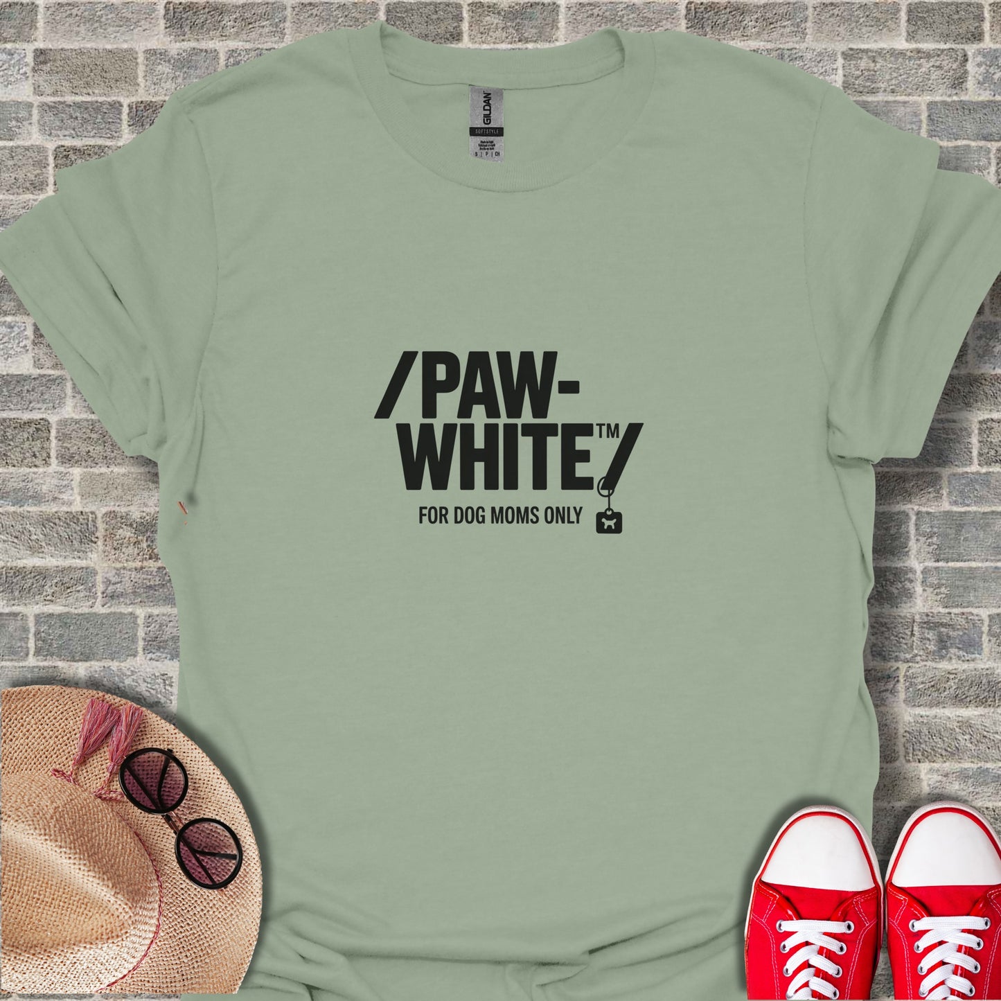 Paw-White For Dog Moms Only Print T-Shirt Product