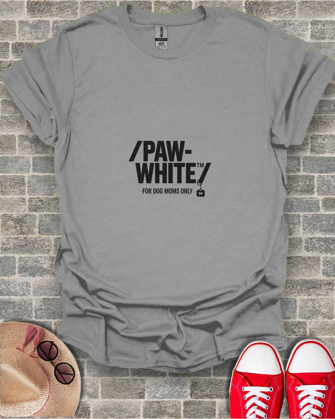 PAW-WHITE For Dog Moms Only Graphic T-Shirt