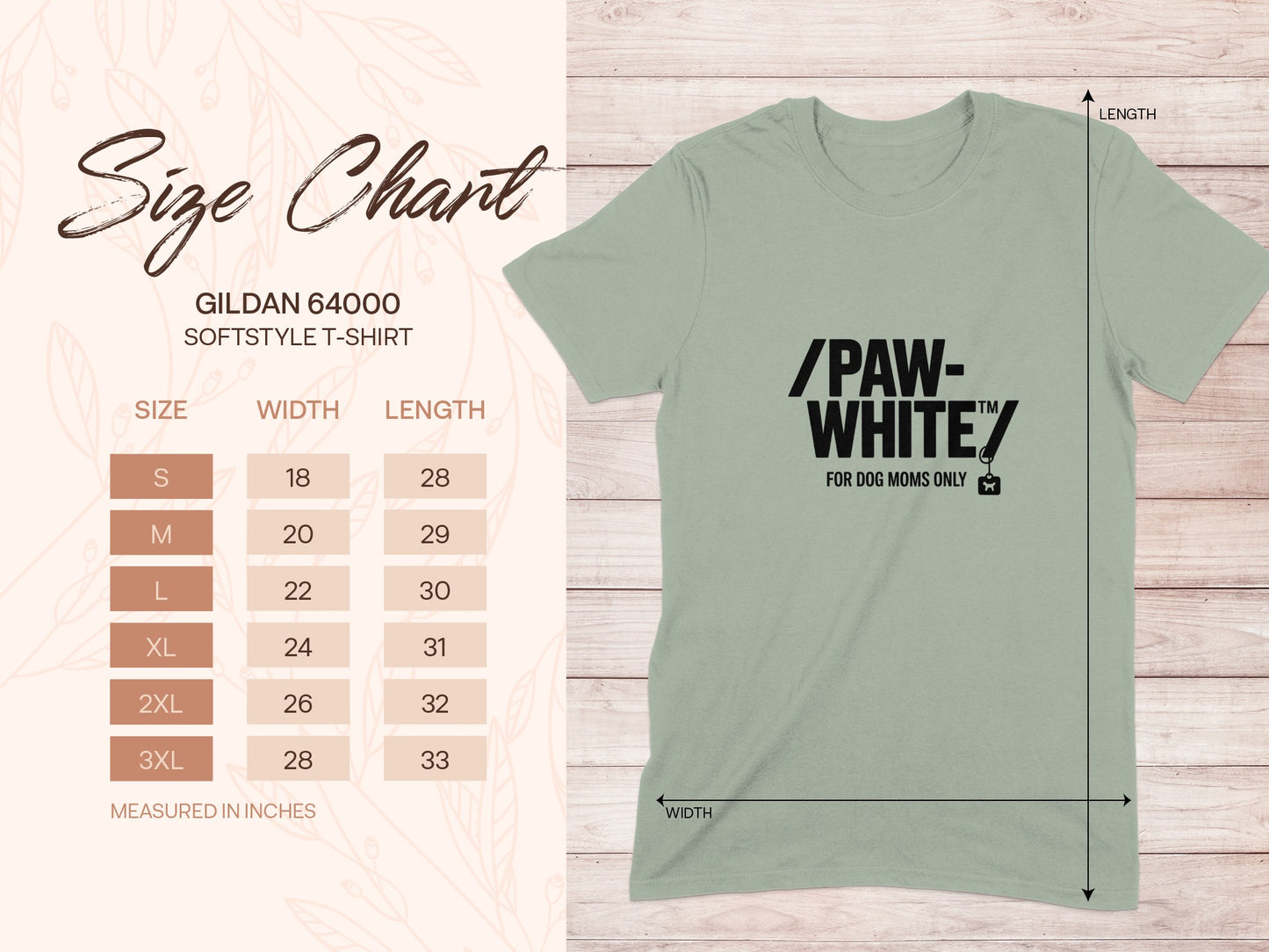PAW WHITE for Dog Moms Only Gildan Softstyle T-shirt