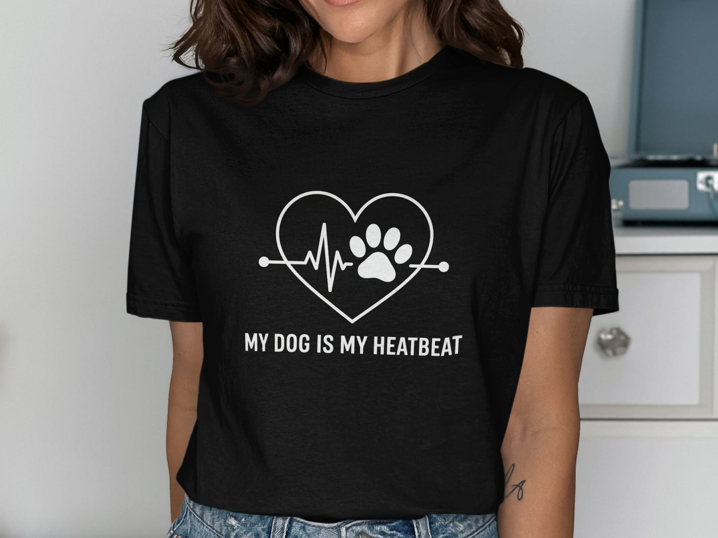 My Dog Is My Heartbeat Short Sleeve Shirt product