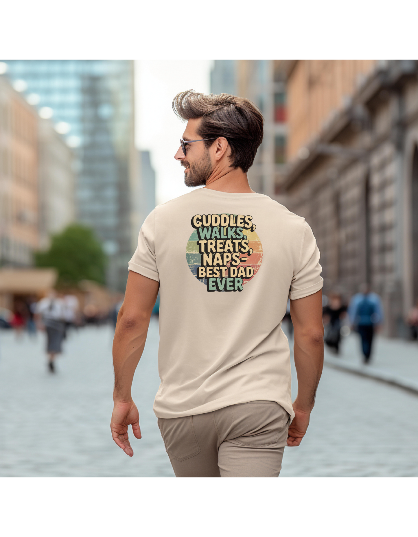 Cuddles & Treats Best Dad Ever T-Shirt, Father's Day Gift, Dog Dad Shirt, Unisex Softstyle Tee, Casual Graphic Top