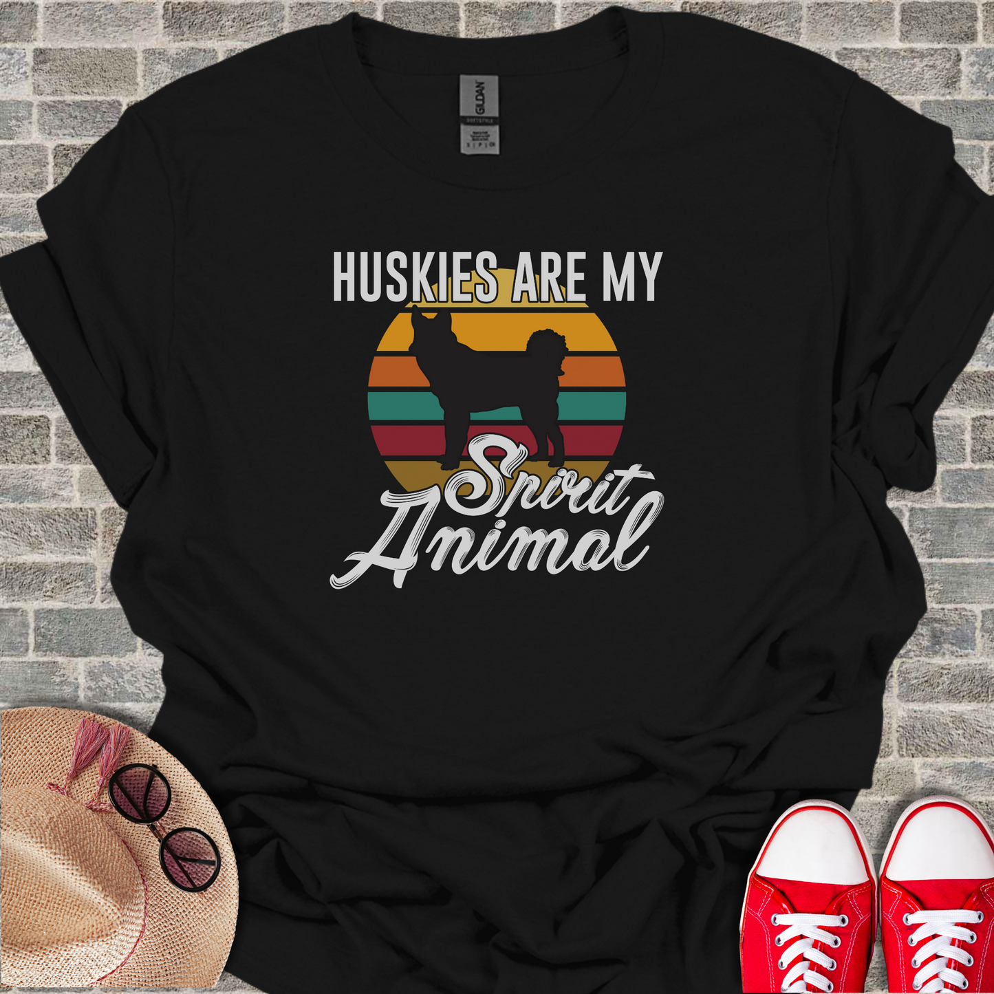 Huskies are my spirit animal Unisex Softstyle T-Shirt