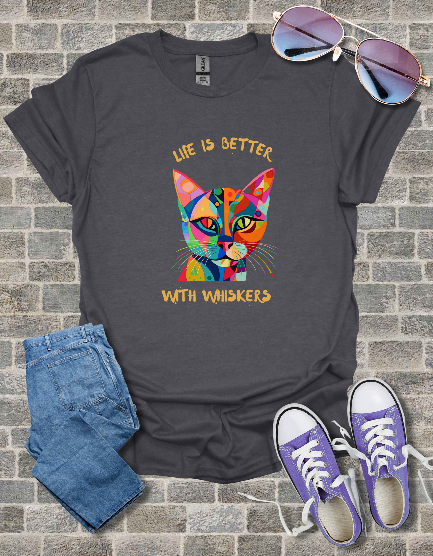 Life is Better with Whiskers T-Shirt