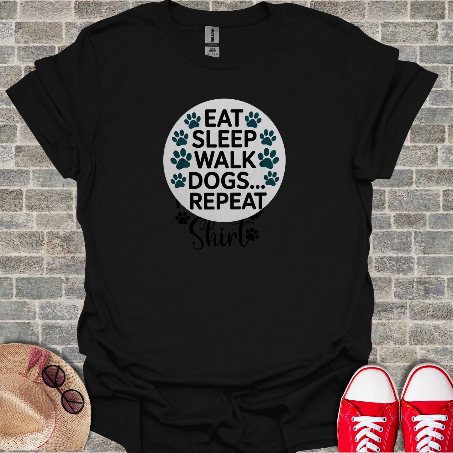 Circular Dog Lover Graphic T-Shirt