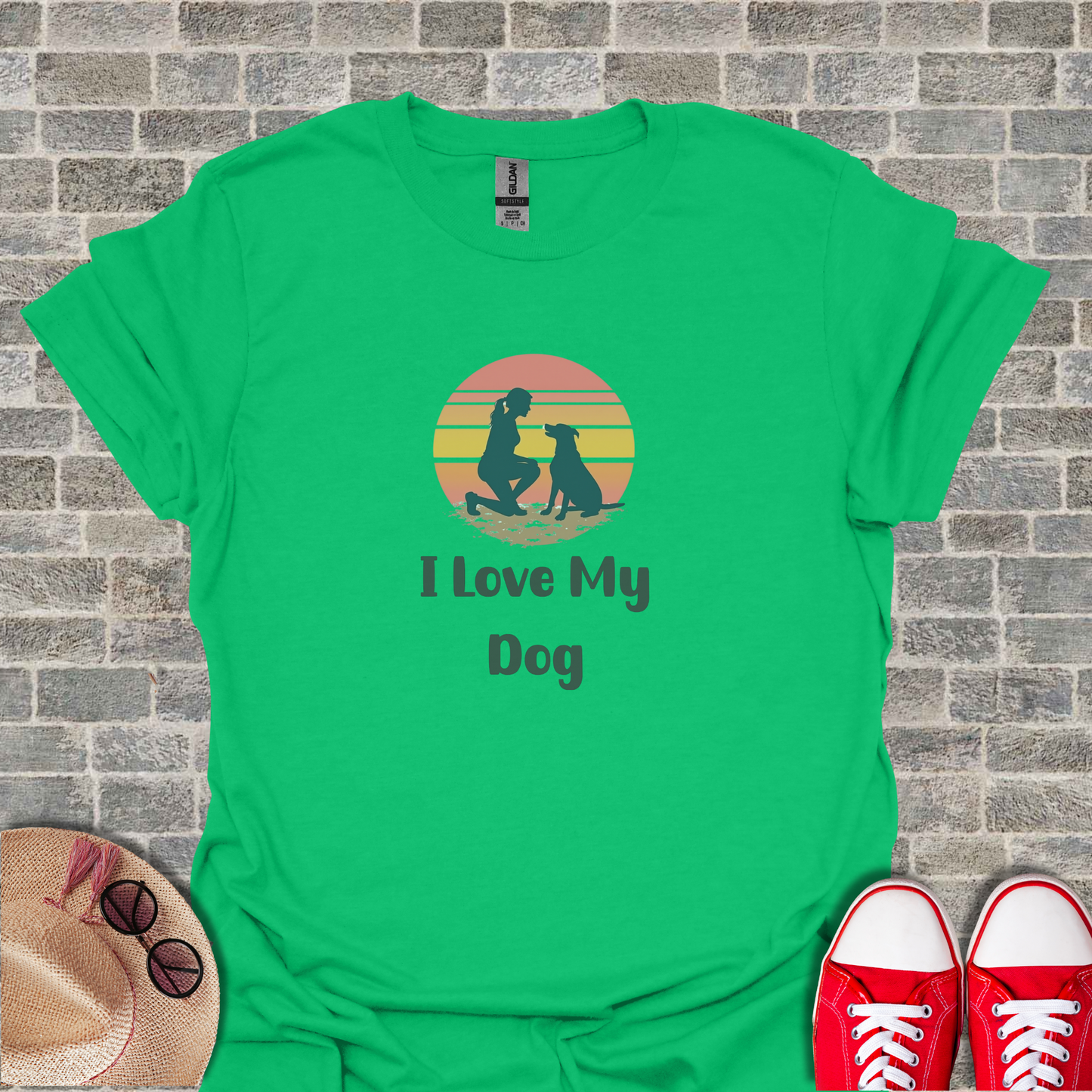 I Love My Dog Silhouette T-Shirt