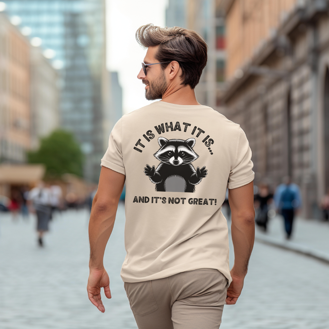 Funny Raccoon T-Shirt - "It Is What It Is" Unisex Softstyle Tee