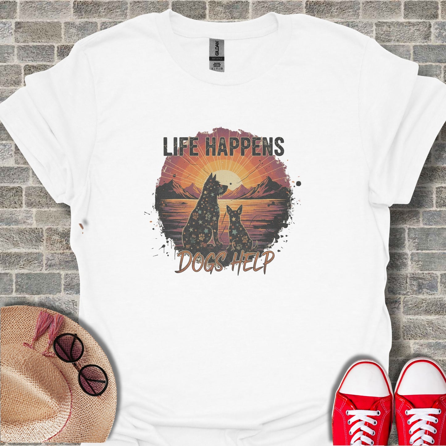 Life Happens Dogs Help Graphic Tee