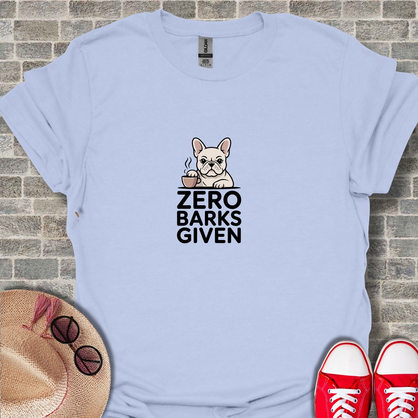 Zero Barks Given Cute Dog Graphic Tee