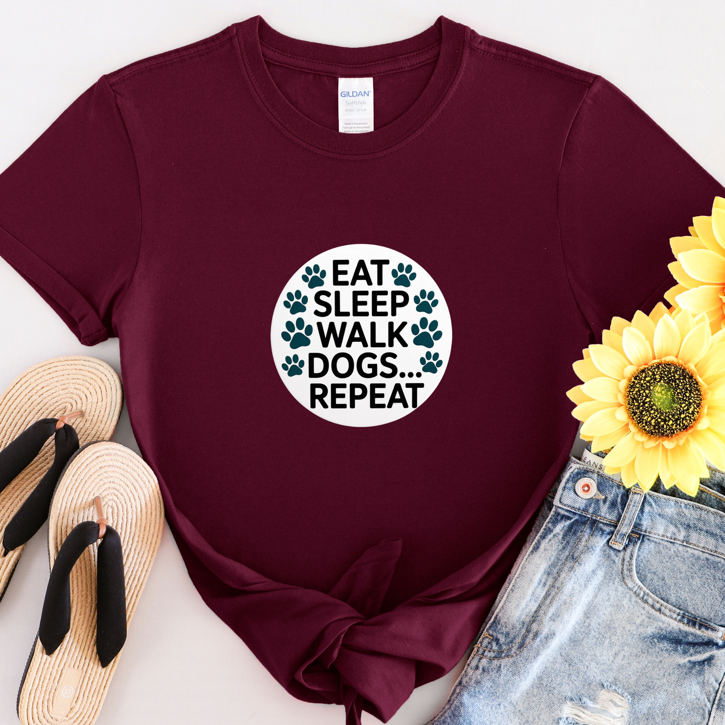Circular Dog Lover Graphic T-Shirt