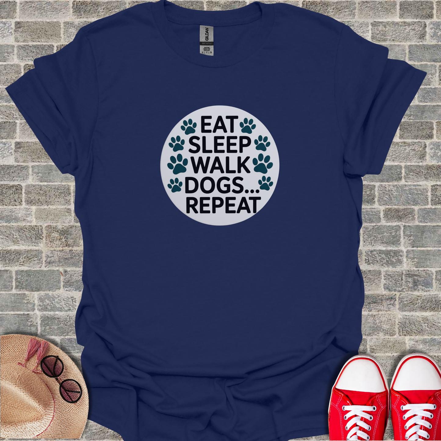 Circular Dog Lover Graphic T-Shirt