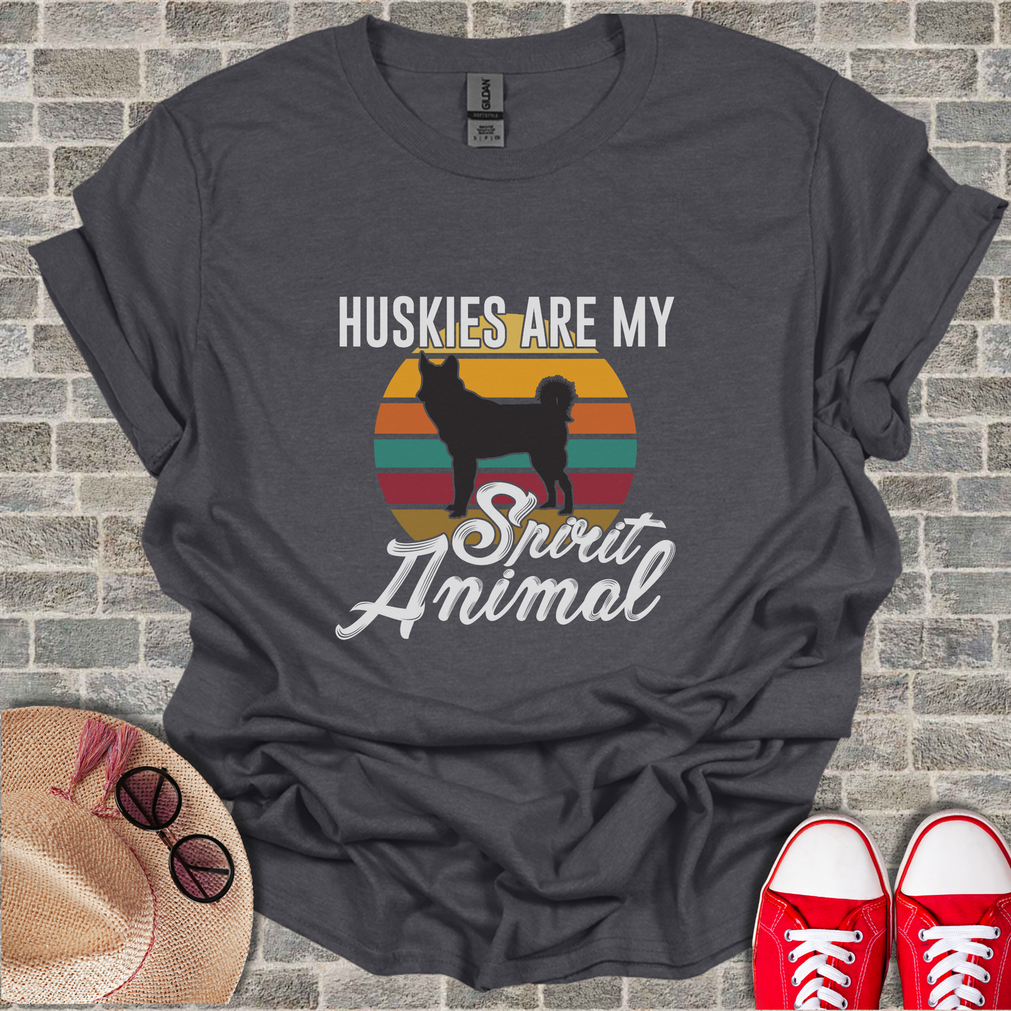 Huskies are my spirit animal Unisex Softstyle T-Shirt