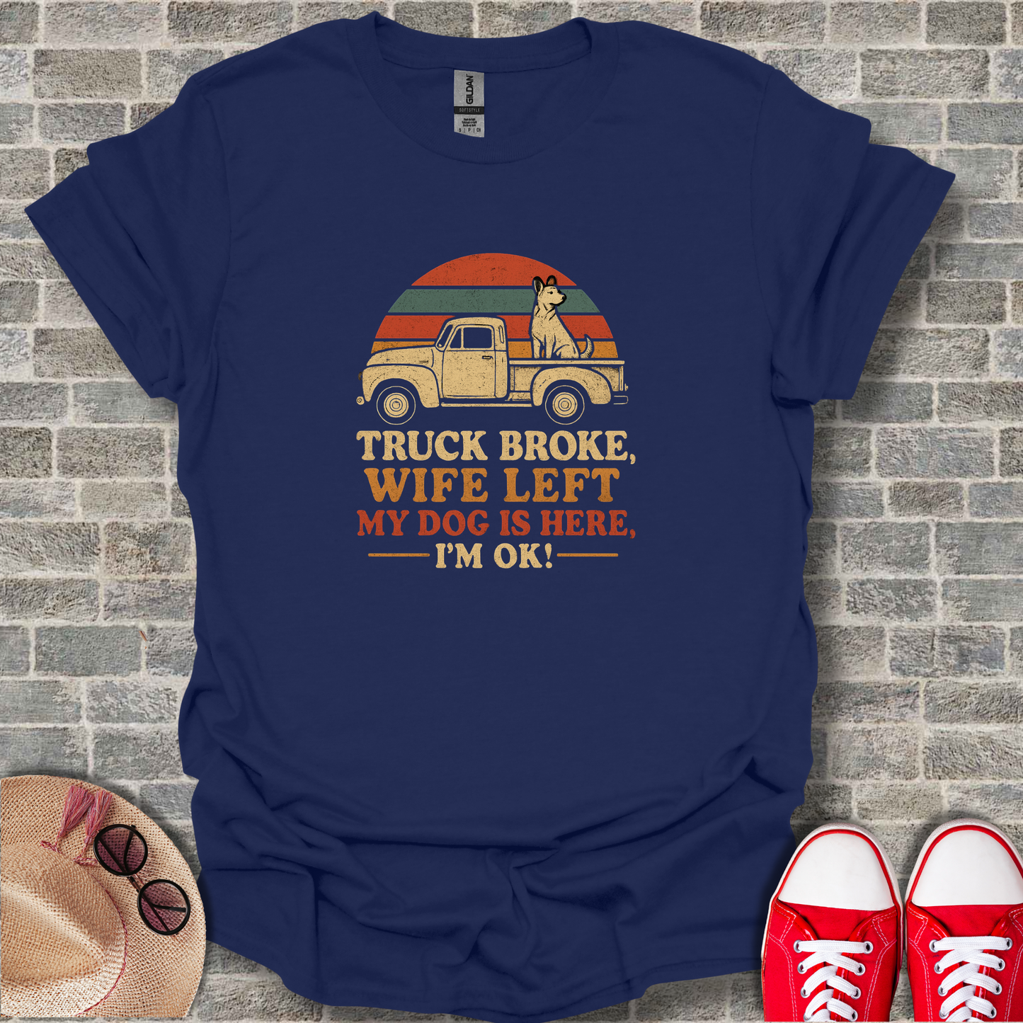 Truck Broke Dog T-Shirt