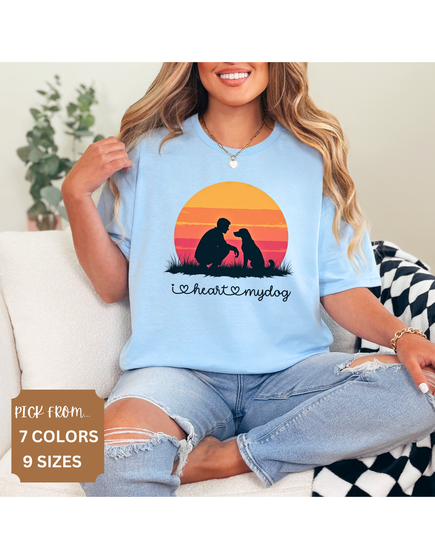 'I Heart My Dog' Phrase, Vintage Dog Lover T-Shirt