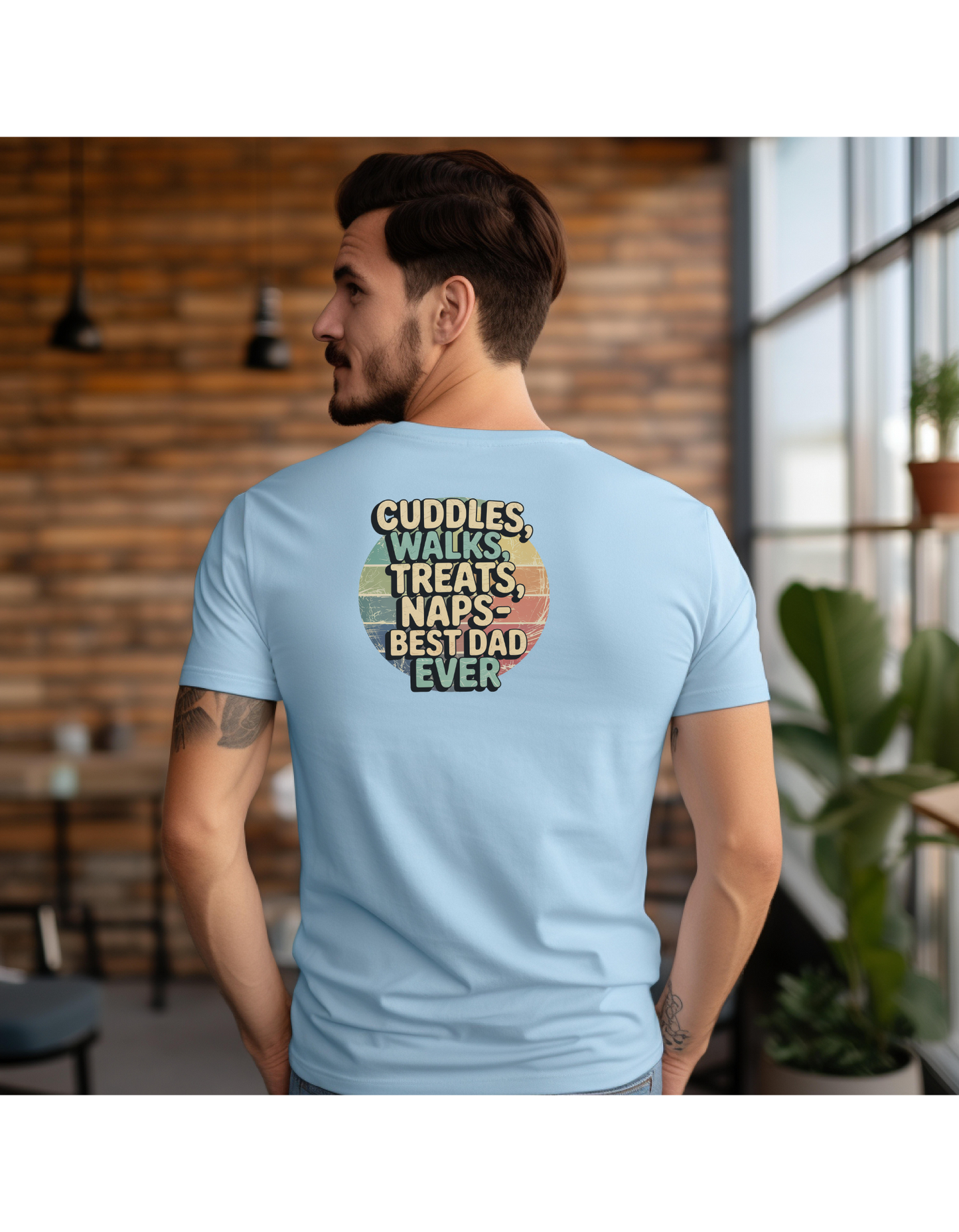 Cuddles & Treats Best Dad Ever T-Shirt, Father's Day Gift, Dog Dad Shirt, Unisex Softstyle Tee, Casual Graphic Top