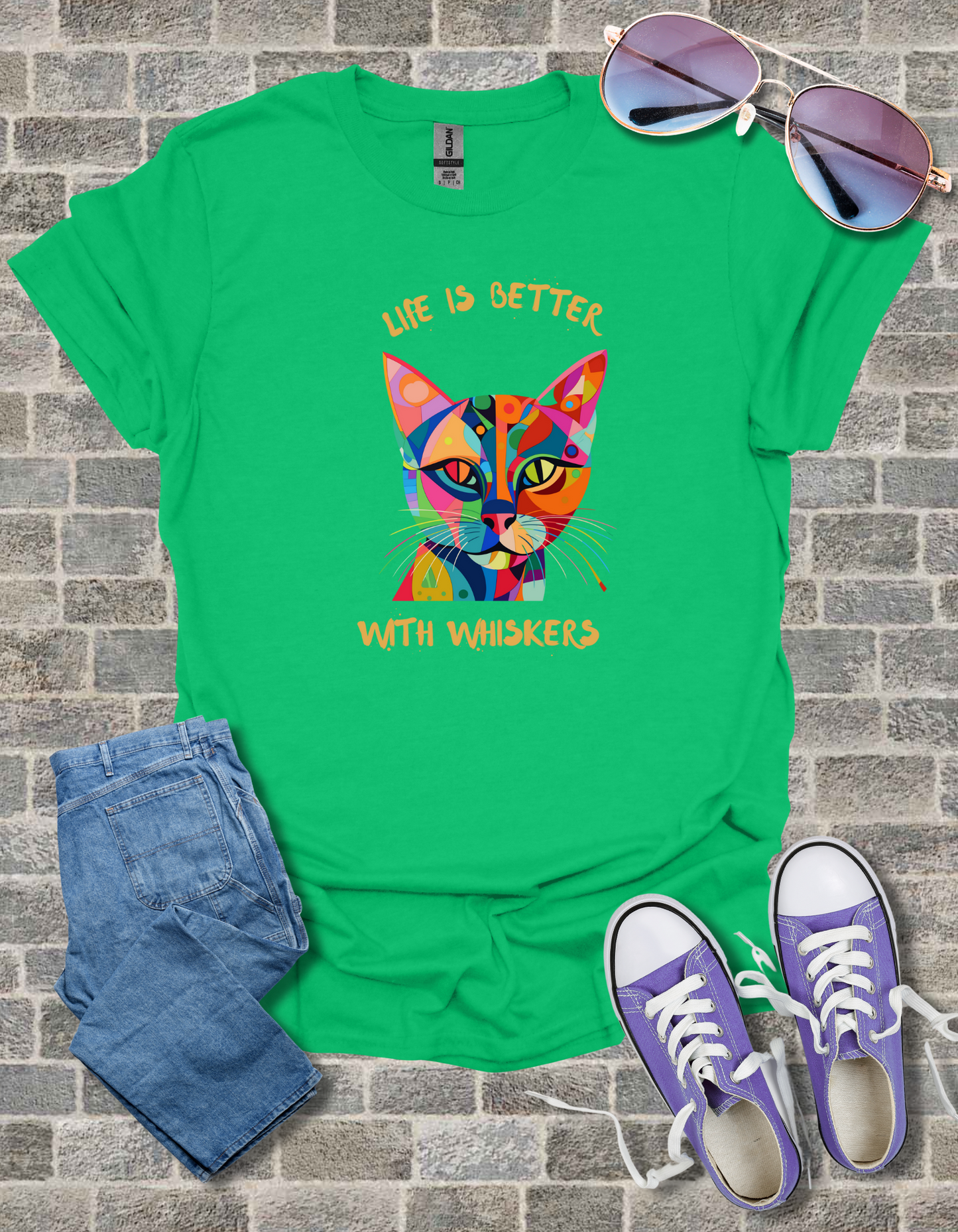 Life is Better with Whiskers T-Shirt