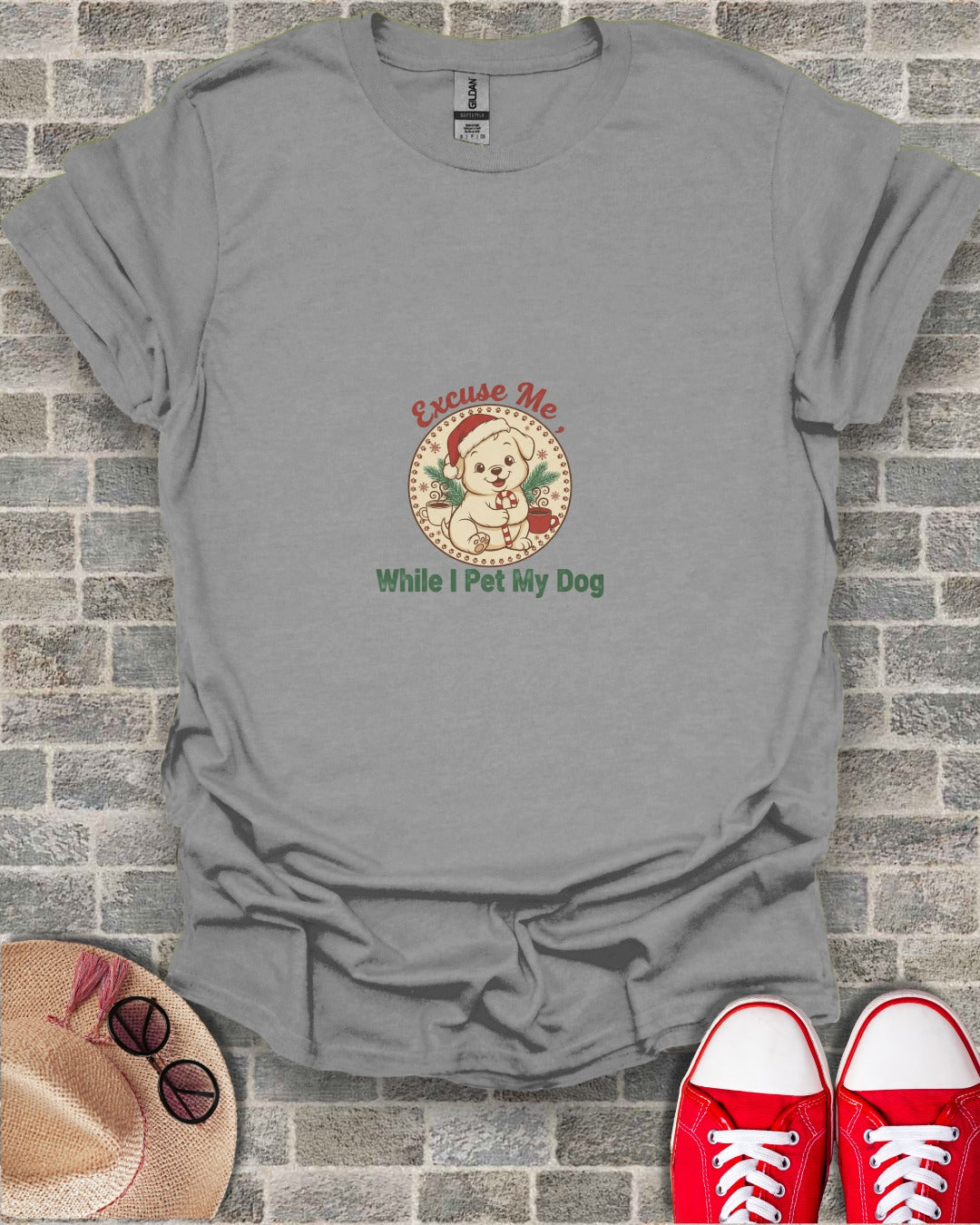 Excuse Me While I Pet My Dog Graphic T-Shirt Product