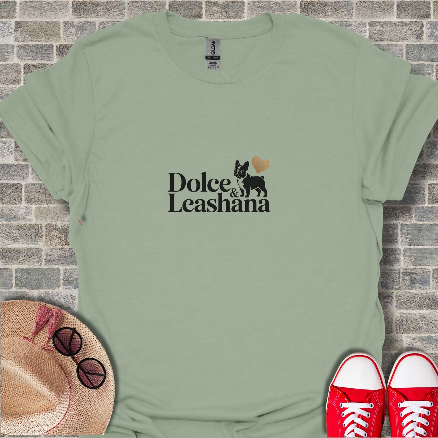 Dolce & Leashana Dog Graphic Tee Shirt Design