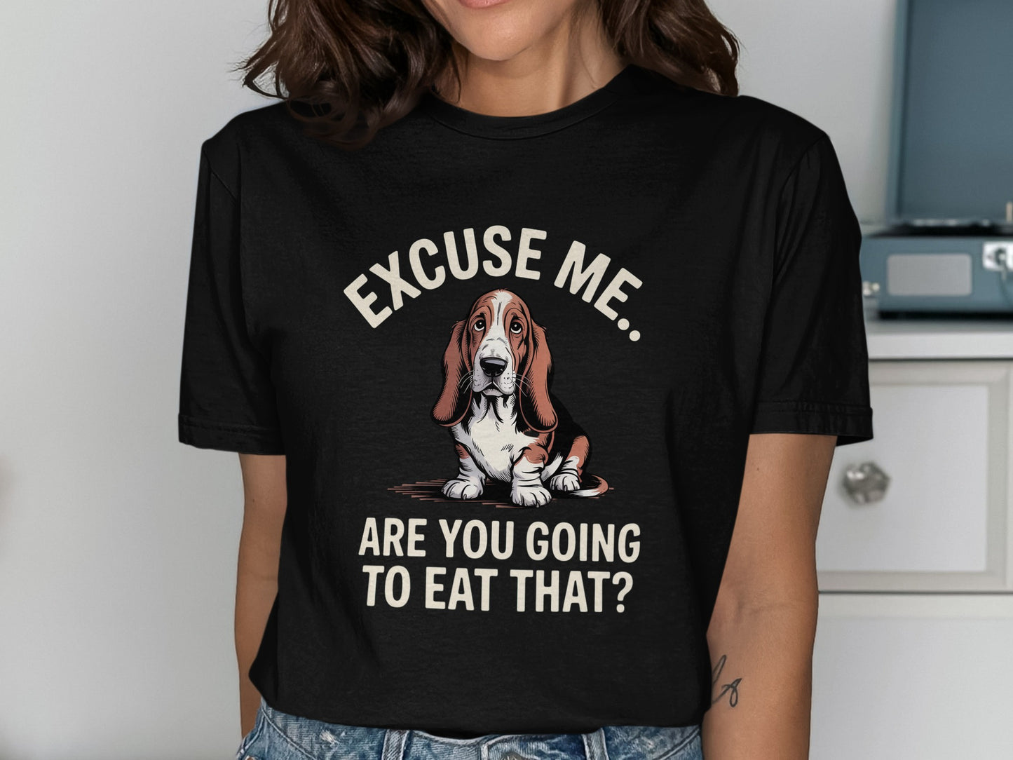 Funny Basset Hound T-shirt Excuse Me Are You Going product type