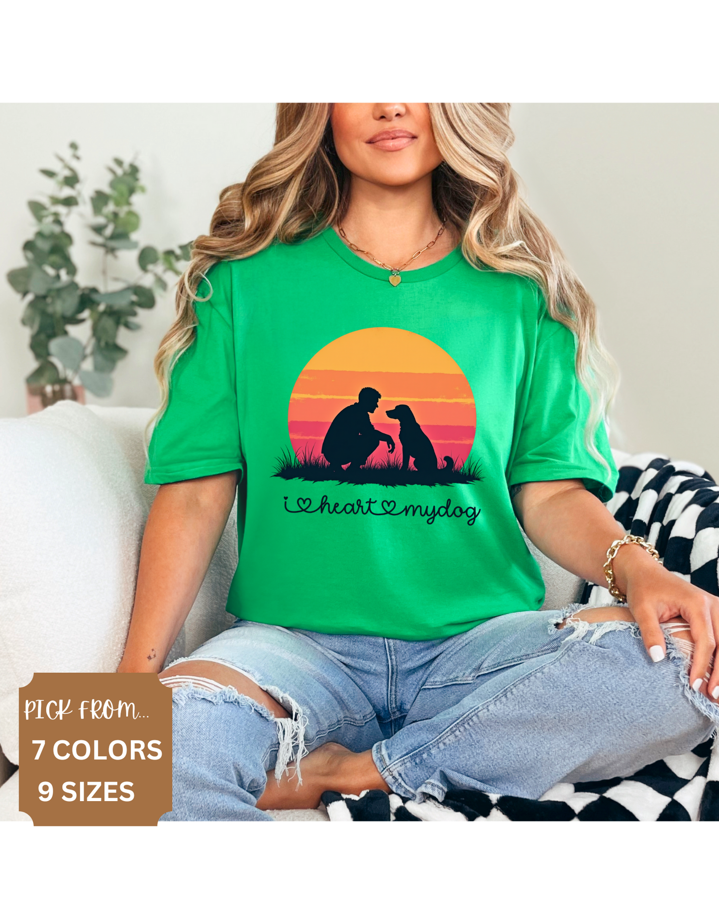 'I Heart My Dog' Phrase, Vintage Dog Lover T-Shirt