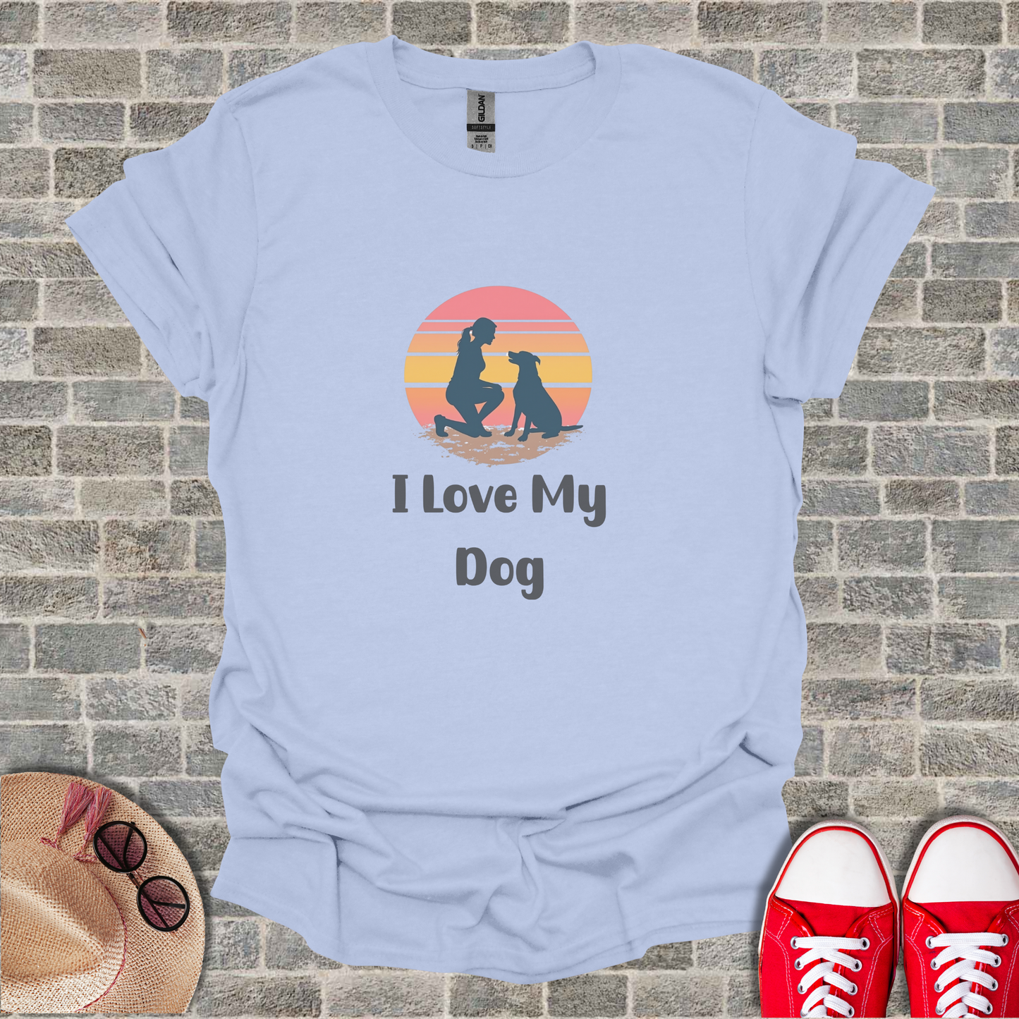 I Love My Dog Silhouette T-Shirt
