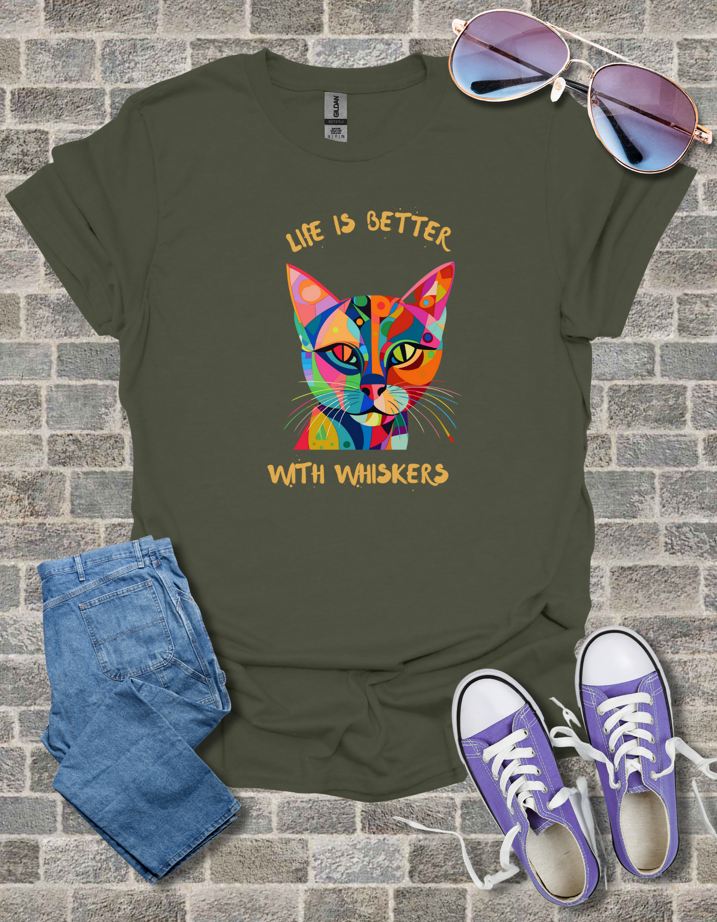 Life is Better with Whiskers T-Shirt