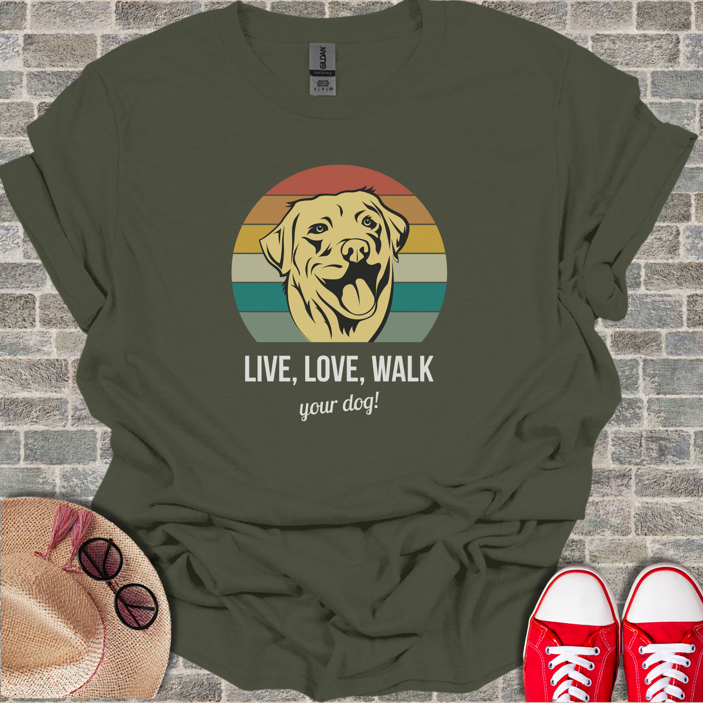 Live Love Walk Your Dog Unisex Softstyle T-Shirt1